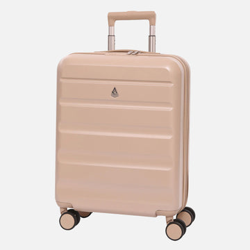 Aerolite Erweiterbares Handgepäck 55x40x20 cm auf 55x40x23 cm – Ryanair Priority, Lufthansa, Wizz Air Priority, Lufthansa Maximalgröße – Leichter Hartschalen-Kabinenkoffer mit 4 Rollen (BEIGE)